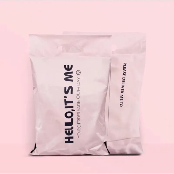 10 handle poly mailers 10x13 pale pink - plus mystery thank you cards & stickers - Picture 5 of 6